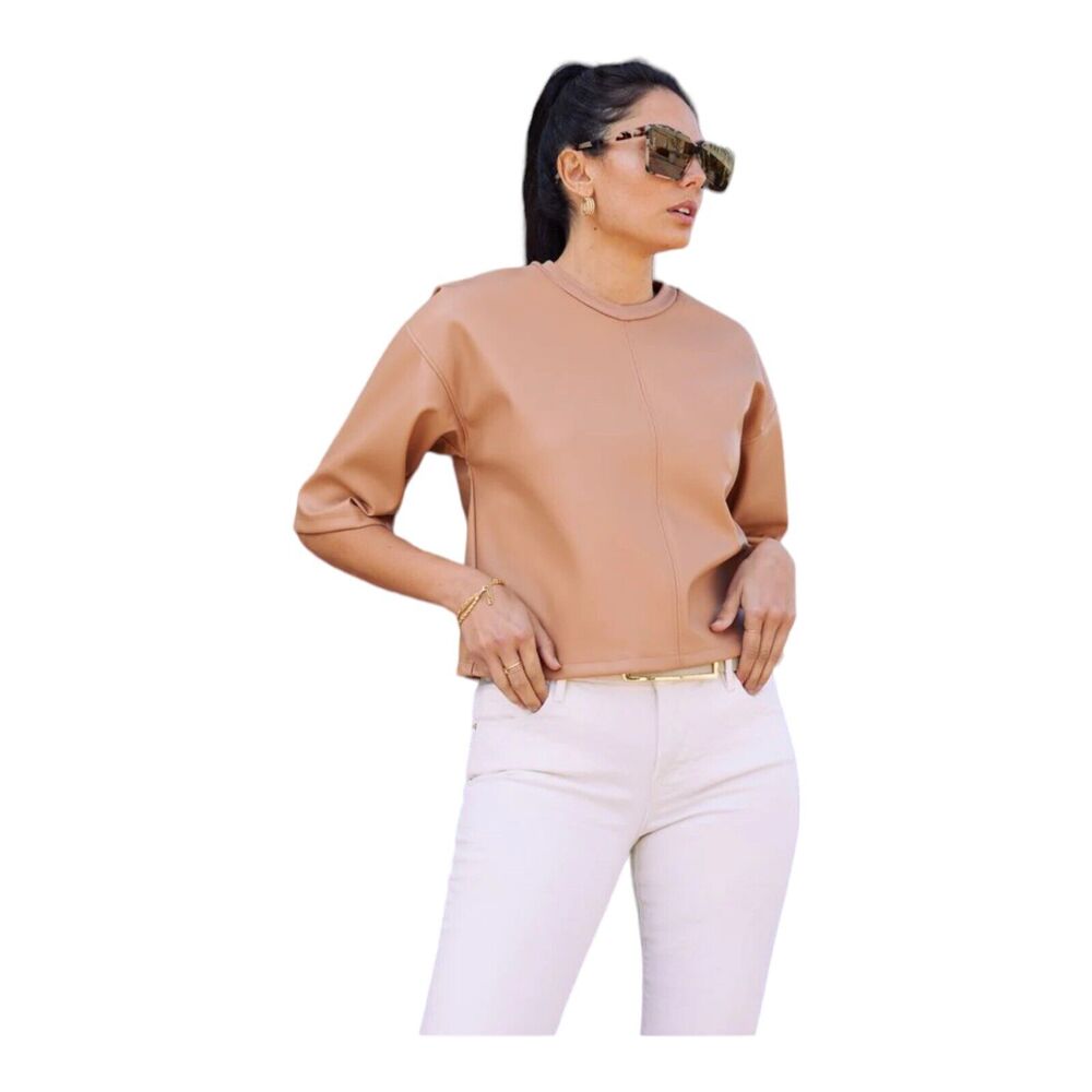 LAMade Lorna Vegan Leather Tee Size Small‎ New